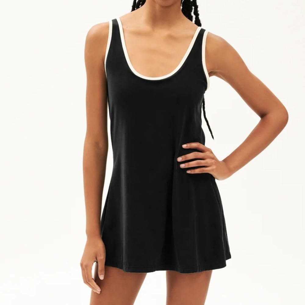 SPLITS59 Airweight Dress Black/Creme